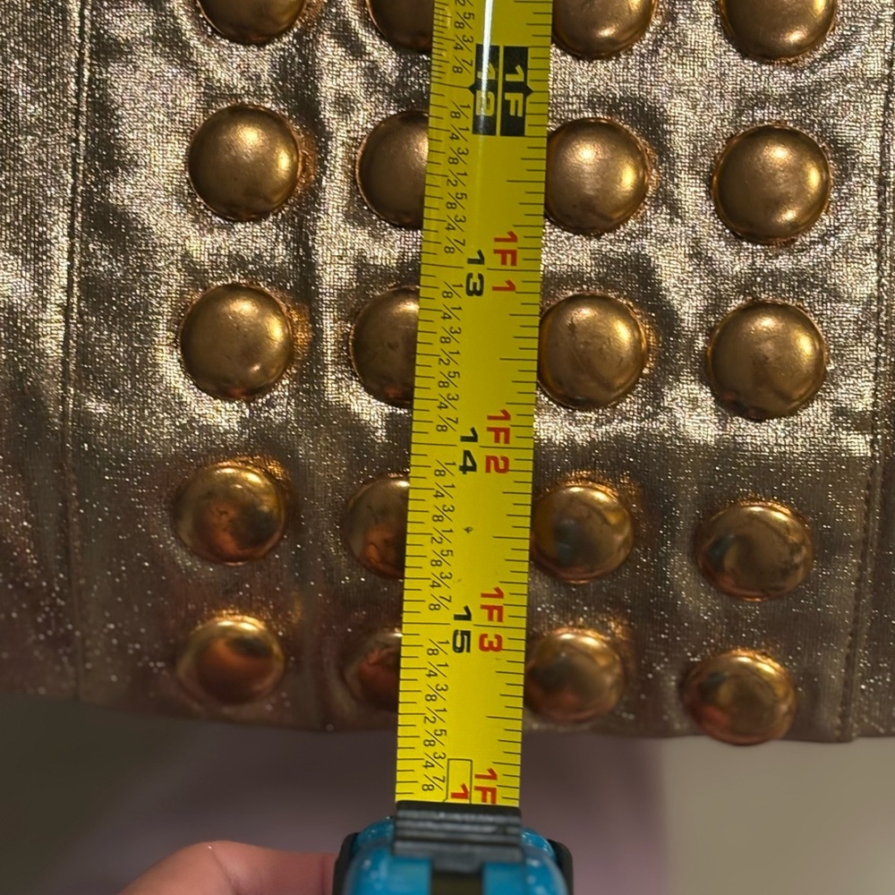 1960s VINTAGE BETSEY JOHNSON for PARAPHERNALIA GOLD STUD SKIRT - Picture 5 of 9